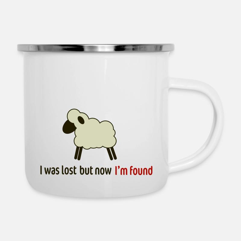 Cute Schaf Sprüche christlich - Emaille-Tasse - Weiß