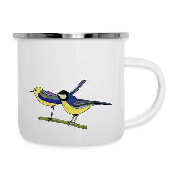 Oiseaux - Tasse émaillée - blanc - Droite