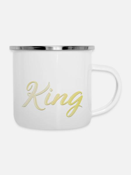König - Emaille-Tasse - Weiß