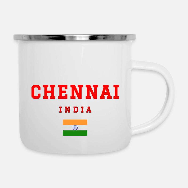 Chennai, Inde - Tasse émaillée - blanc