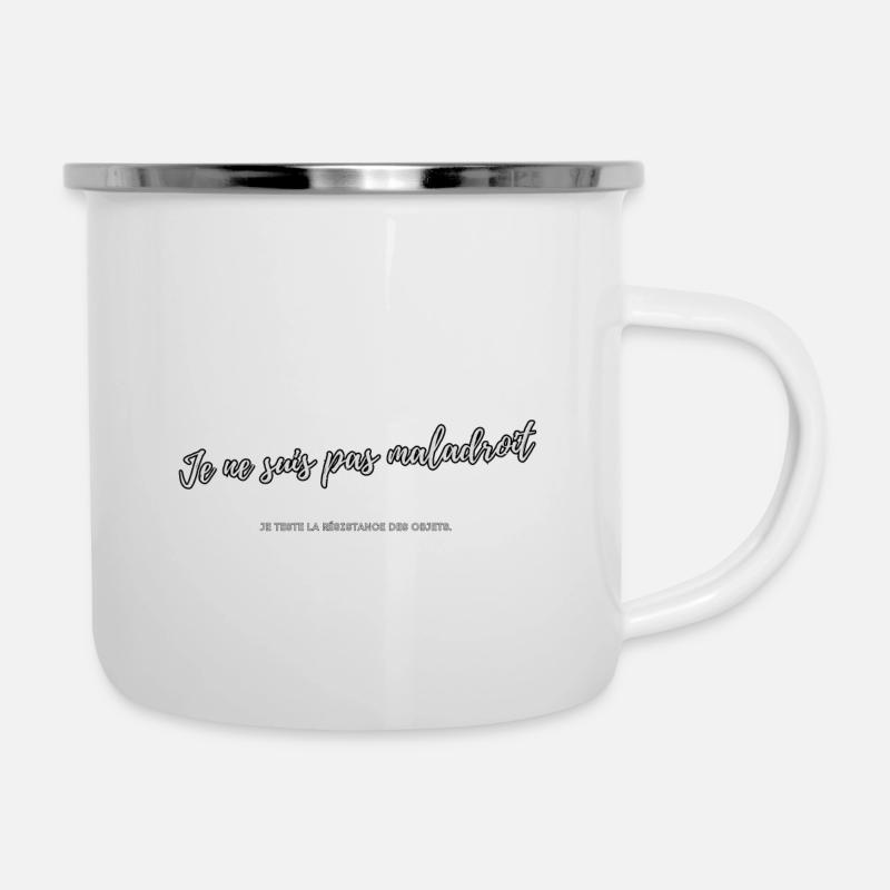 Unbeholfen - Emaille-Tasse - Weiß