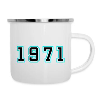 1971 Jahr Geburtstag - Emaille-Tasse - Weiß - Rechts