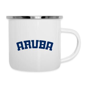 Aruba - Est. 1499 - Dutch Caribbean - Karibik - Emaille-Tasse - Weiß - Rechts