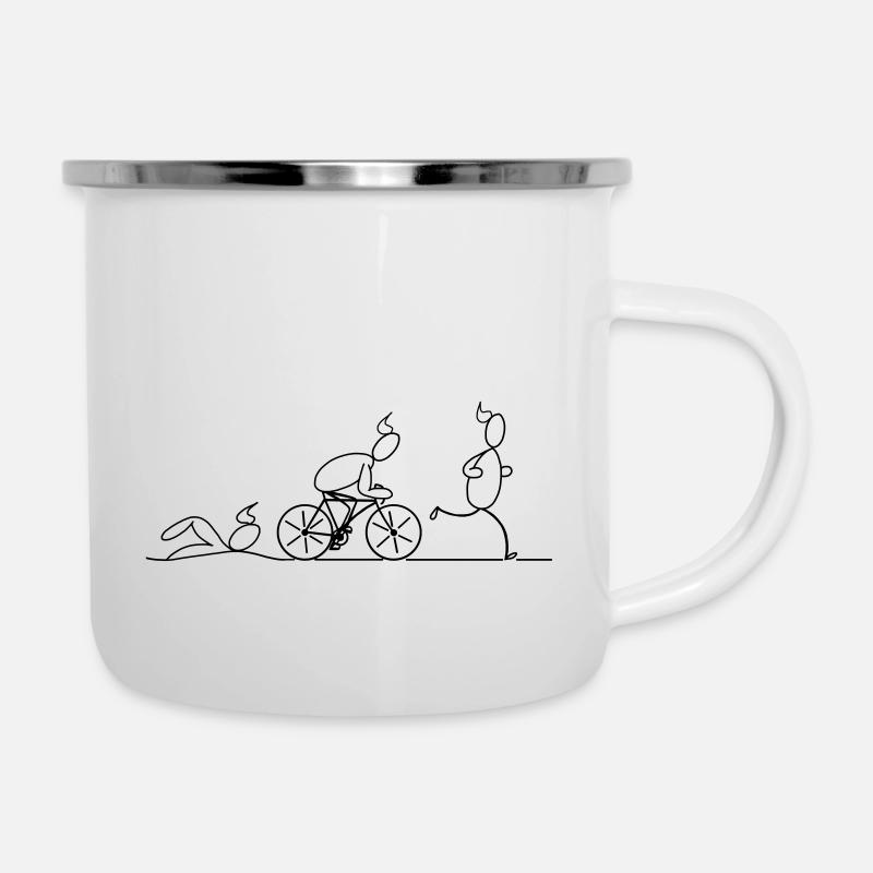 Triathlon - Emaille-Tasse - Weiß
