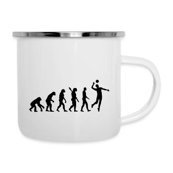 Evolution Volleyball - Emaille-Tasse - Weiß - Rechts