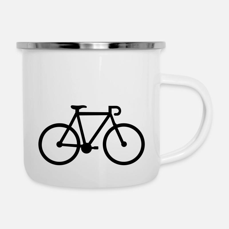 Bicyclette vélo - Tasse émaillée - blanc