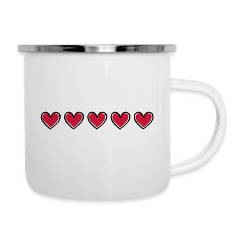 herzen symbol - Emaille-Tasse - Weiß - Rechts