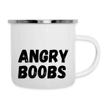 Angry Boobs - Emaille-Tasse - Weiß - Rechts
