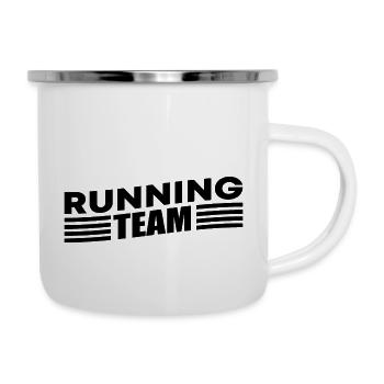 Running Team Laufen Marathon Trailrun Geschenk - Emaille-Tasse - Weiß - Rechts