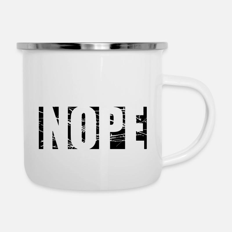 Kratzer Nope Logo - Emaille-Tasse - Weiß