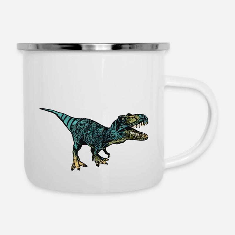 T-Rex - Emaille-Tasse - Weiß