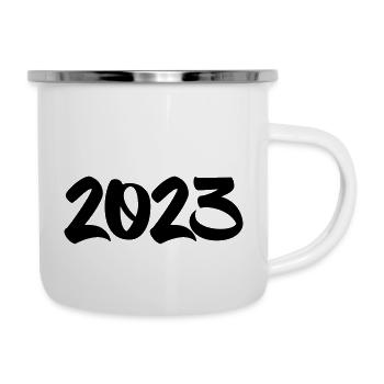 2023 - Emaille-Tasse - Weiß - Rechts