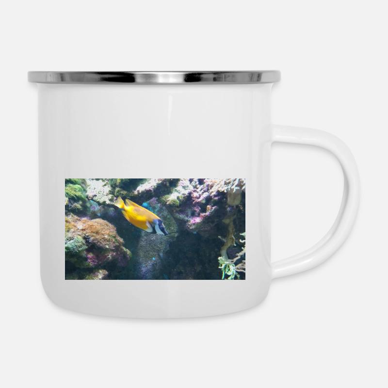 Fisch - Emaille-Tasse - Weiß