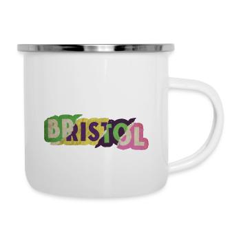 Bristol England UK Stadt Schrift Punk Retro - Emaille-Tasse - Weiß - Rechts