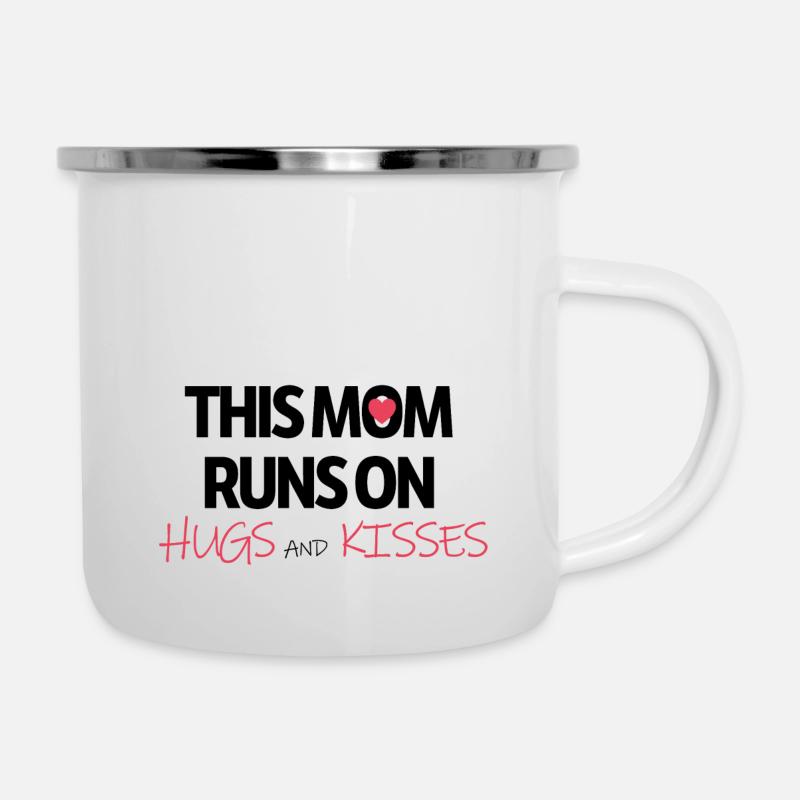Mutter Liebe - Emaille-Tasse - Weiß