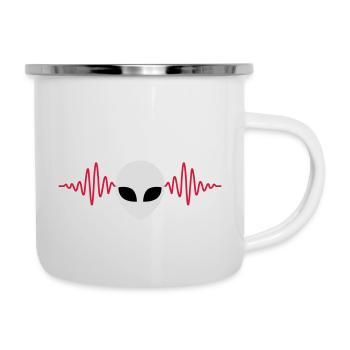 Pulse Alien Head Heartbeat - Camper Mug - white - Right