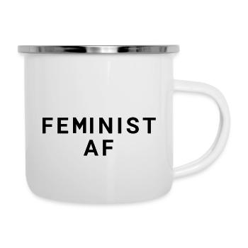 Feminist as fuck - Emaille-Tasse - Weiß - Rechts