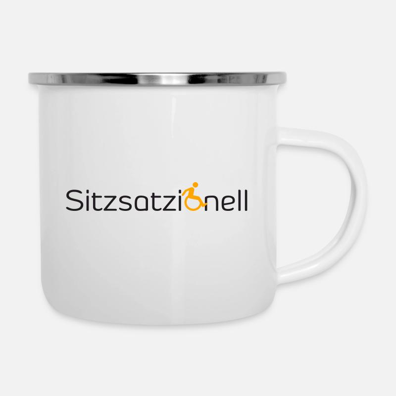 Sitzsationell - Emaille-Tasse - Weiß