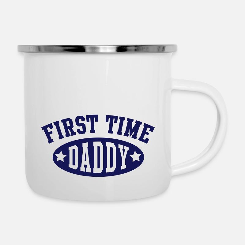 FIRST TIME DADDY - Emaille-Tasse - Weiß
