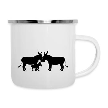 1 baby child little young family mom daddy donkey - Camper Mug - white - Right