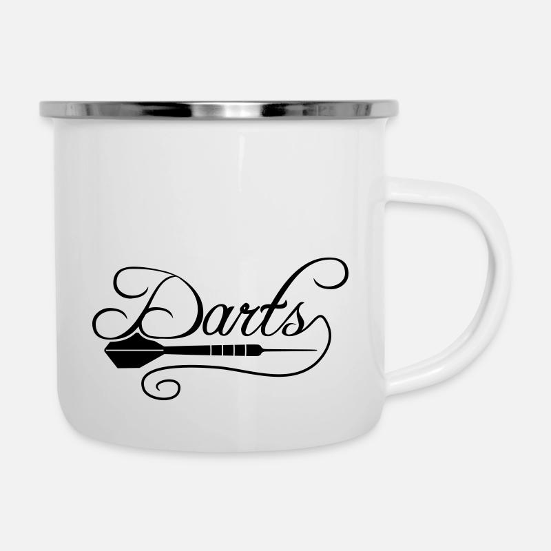 cool darts verein text frequenz herzschlag puls lo - Emaille-Tasse - Weiß