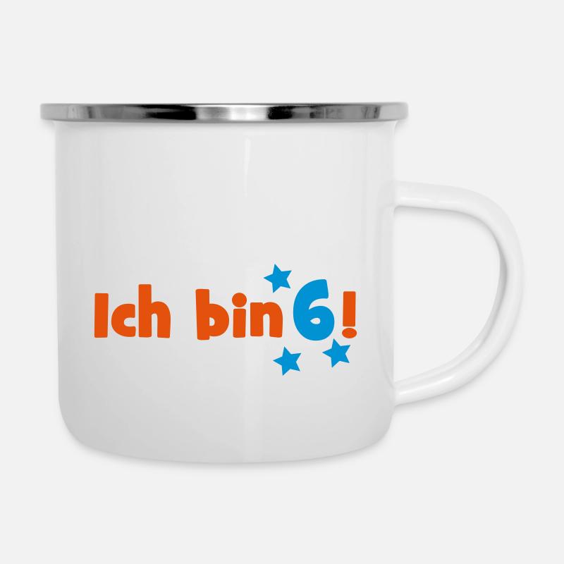 6 - Emaille-Tasse - Weiß