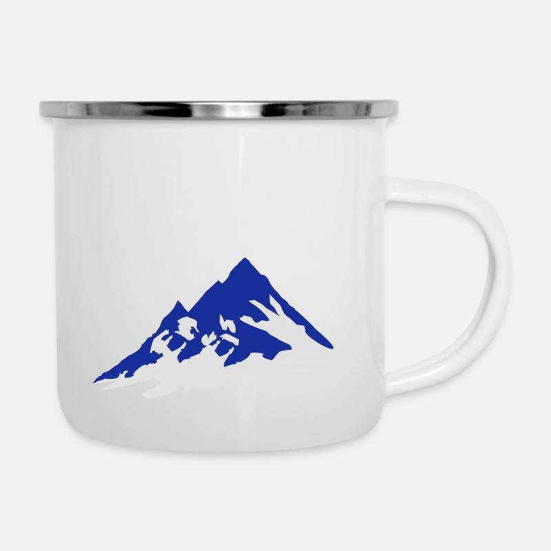 Berge, Berg - Emaille-Tasse - Weiß