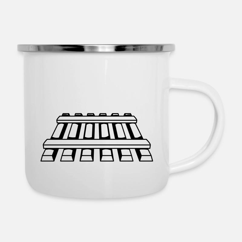 Itinéraire des rails de voie - Tasse émaillée - blanc