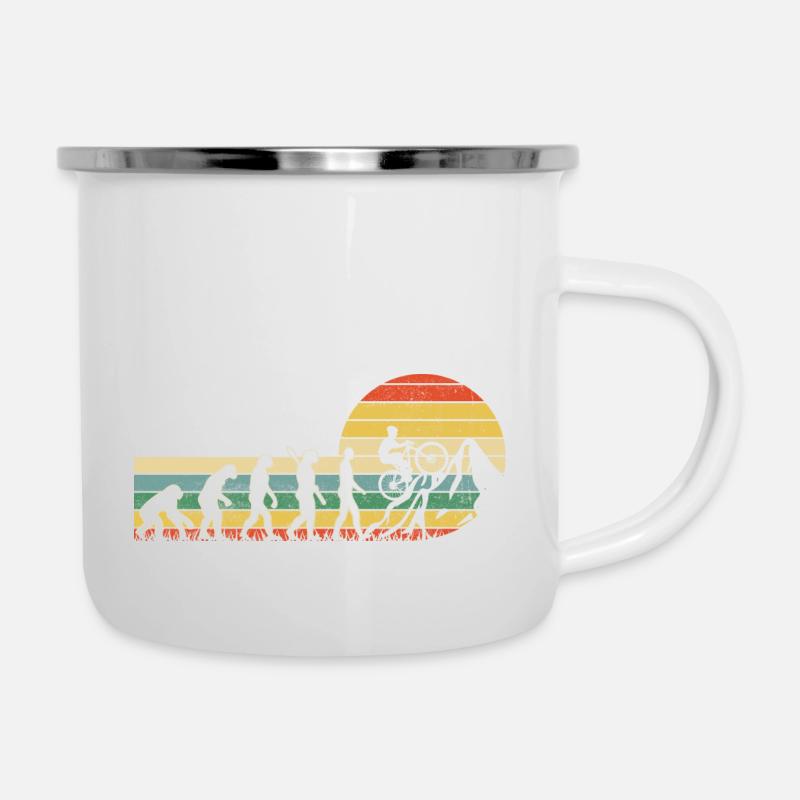 Evolution VTT Cyclisme Montagnes Nature - Tasse émaillée - blanc