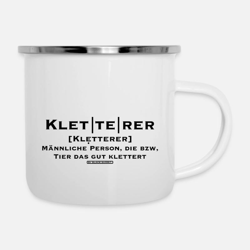 Kletterer - Emaille-Tasse - Weiß