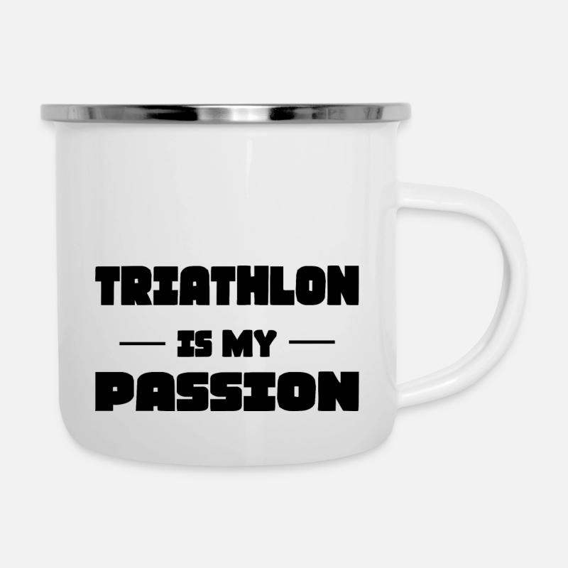 Vélo Courir Marathon Triathlon Vélo - Tasse émaillée - blanc