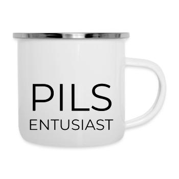 Pils-Enthusiast - Emaille-Tasse - Weiß - Rechts