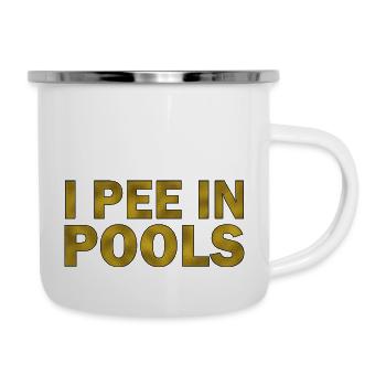 I pee in pools - Emaille-Tasse - Weiß - Rechts