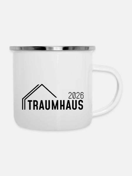 Traumhaus 2026 - Emaille-Tasse - Weiß