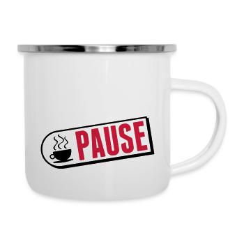 kaffee_pause_tm2 - Tasse émaillée - blanc - Droite