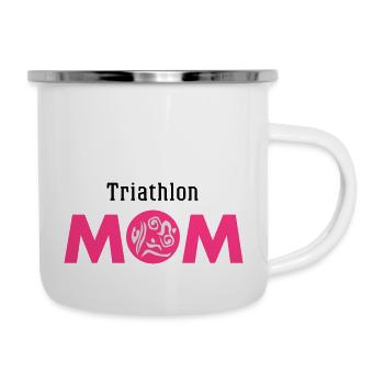 Triathlon MOM - Emaille-Tasse - Weiß - Rechts