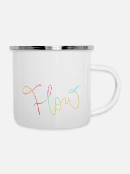 Flow - Emaille-Tasse - Weiß