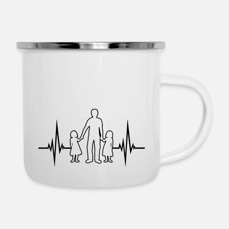 Heartbeat 2 filles - Tasse émaillée - blanc