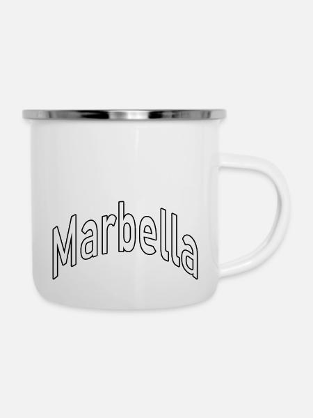 Marbella - Emaille-Tasse - Weiß