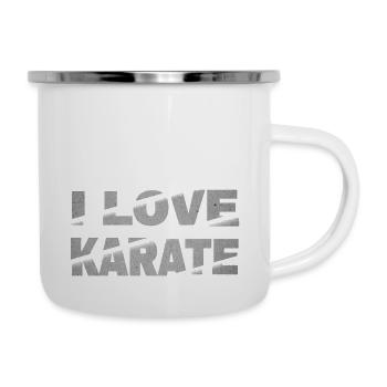 Karaté, Karatéka, arts martiaux, Combats, Sports - Tasse émaillée - blanc - Droite