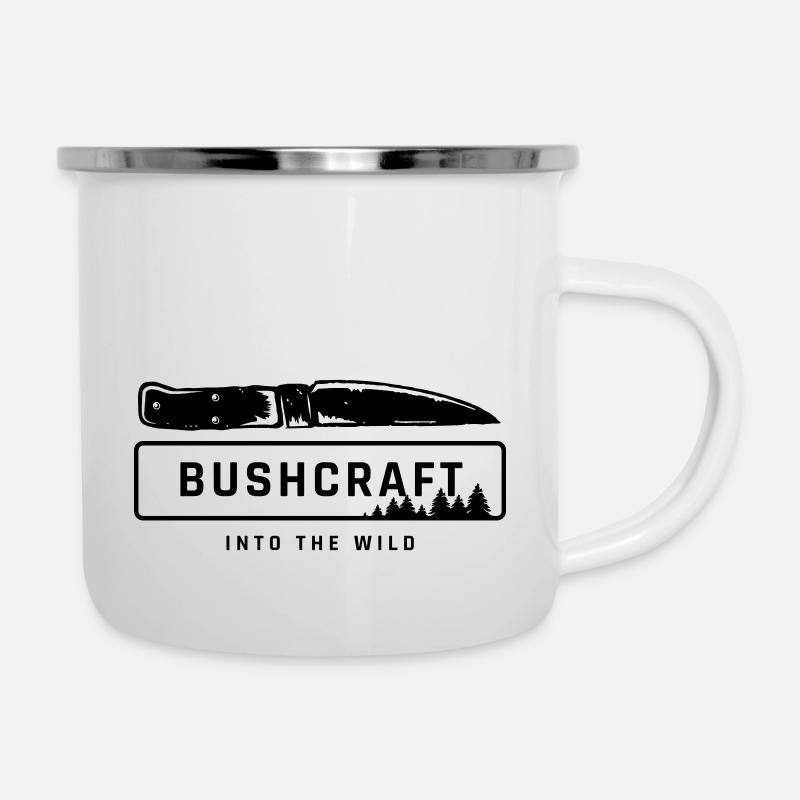 Bushcraft & Into the Wild - Überlebensmesser - Emaille-Tasse - Weiß