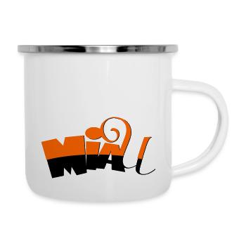 Miau - Emaille-Tasse - Weiß - Rechts
