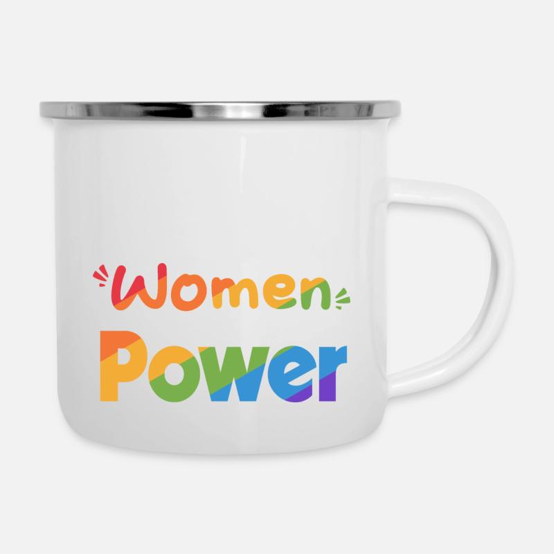 Frauen POWER DE mc - Emaille-Tasse - Weiß