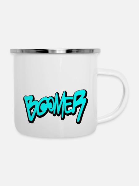 Boomer - Emaille-Tasse - Weiß