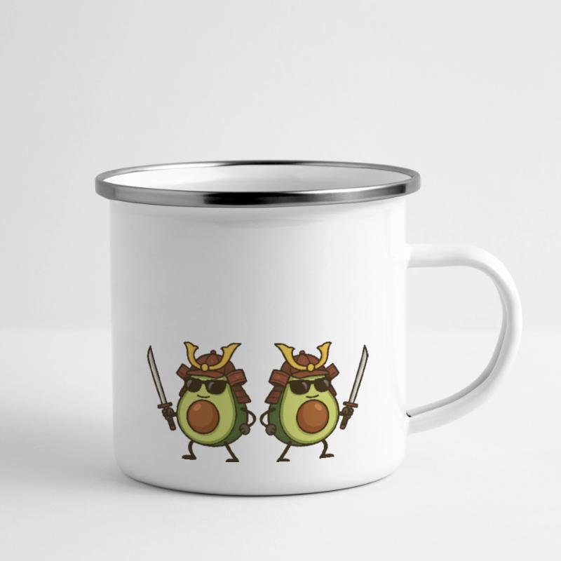 avocado samurai 2 Emaille-Tasse