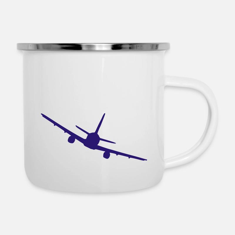 Avion - Tasse émaillée - blanc