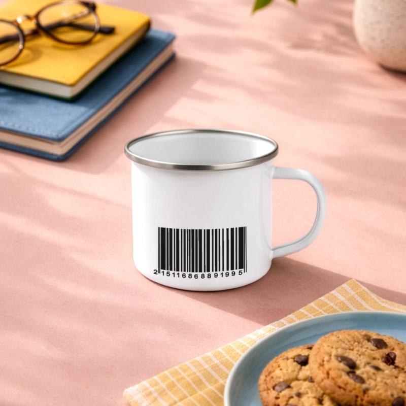 code barre chiffré Tasse émaillée