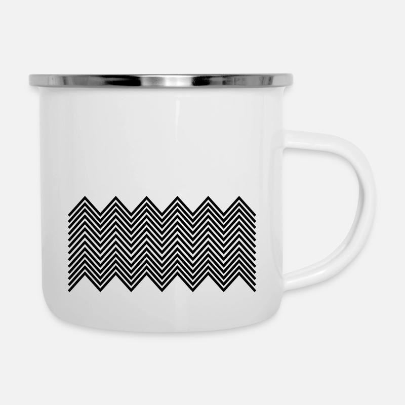 Zickzack muster - Tasse émaillée - blanc