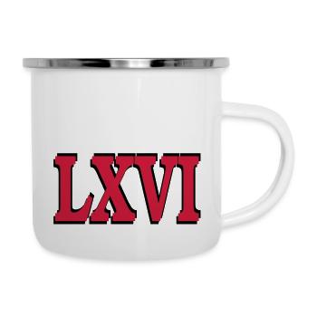 66 . Geburtstag - Emaille-Tasse - Weiß - Rechts