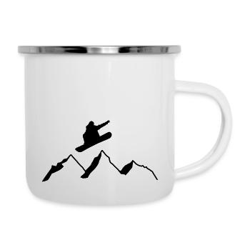 Snowboarder - Emaille-Tasse - Weiß - Rechts